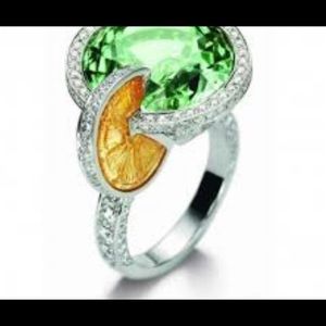 Martini Glass green green ropes 925 ring